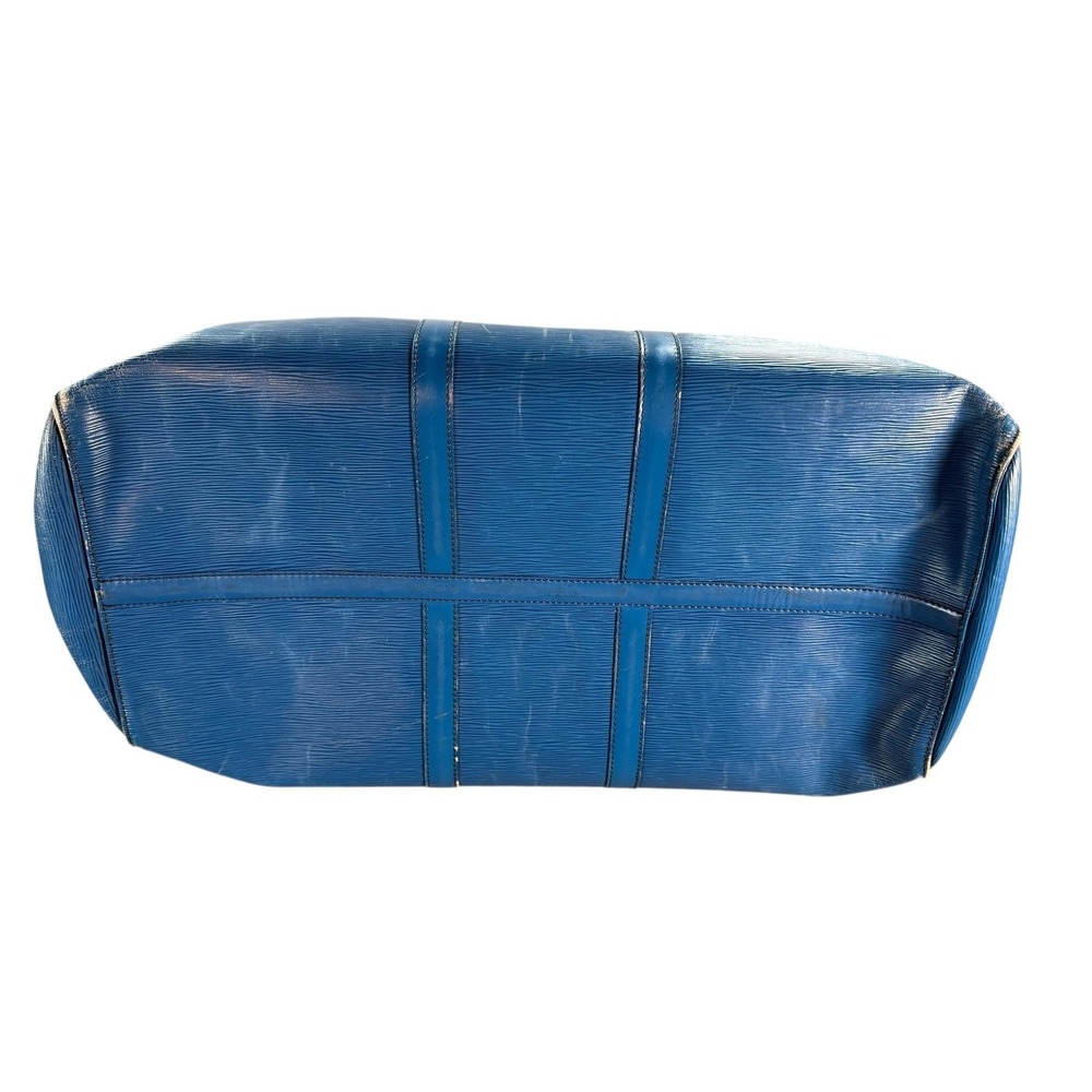 Vintage Louis‎ Vuitton Epi Blue Keepall Travel Duffle Bag Made In France Logo 50 - Picture 11 of 11